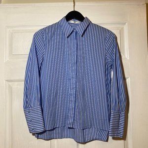 Mango Suit Shirt Blue  XS Blouse